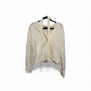 NWT Cupcakes Cozy White Sweater w/ Wrap Belt Small